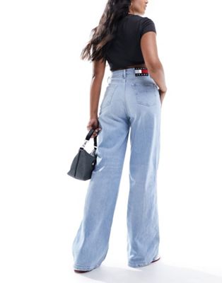 Tommy Jeans Claire high rise wide leg jeans in mid wash-Blue