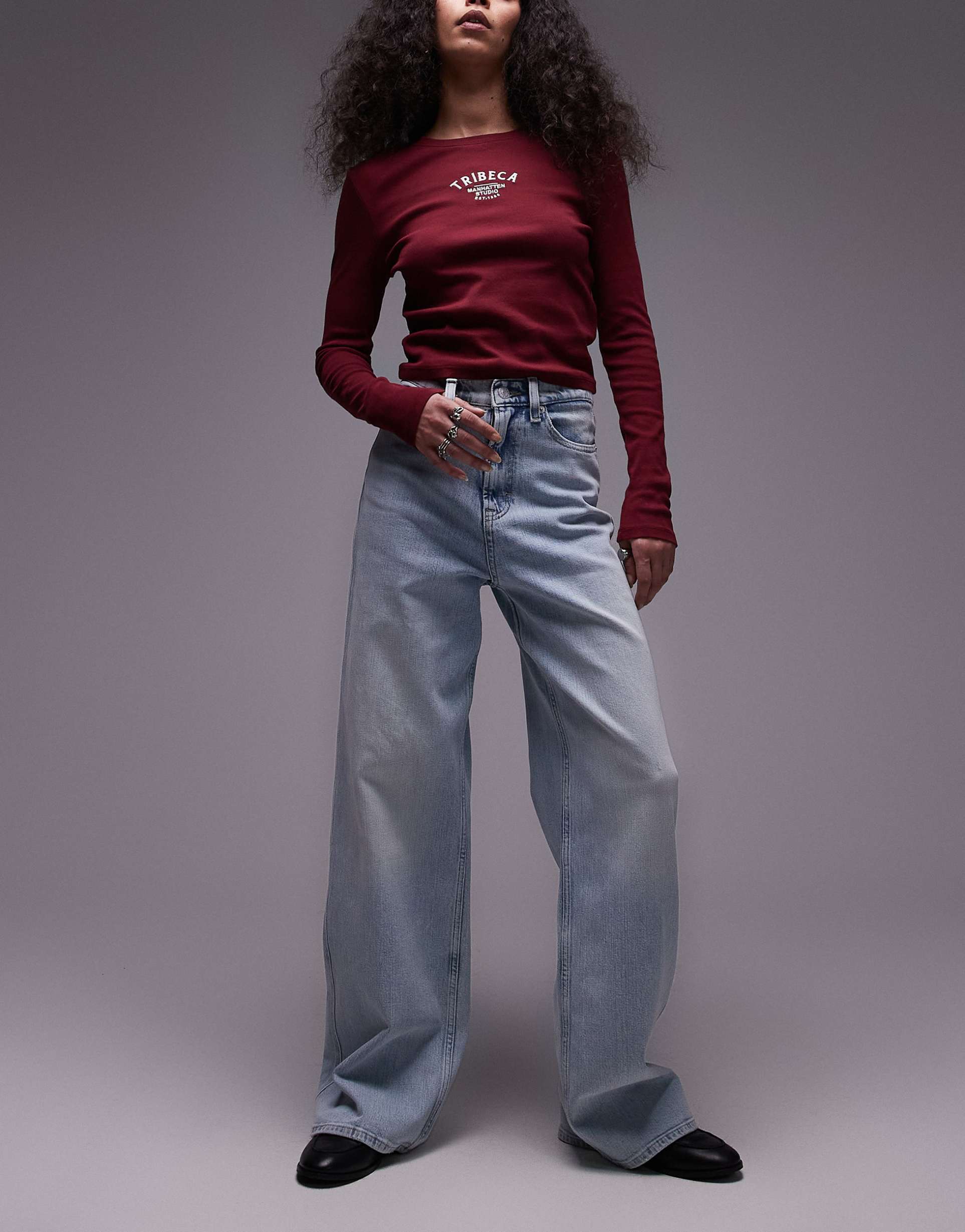 tommy jeans claire high rise wide leg jeans in ultra light