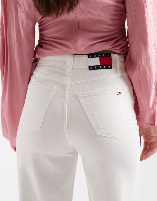 Tommy Jeans Claire high rise wide leg jeans in white, 4 of 5