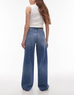 Tommy Jeans Claire High Rise Wide Leg Jeans With Flag Detail