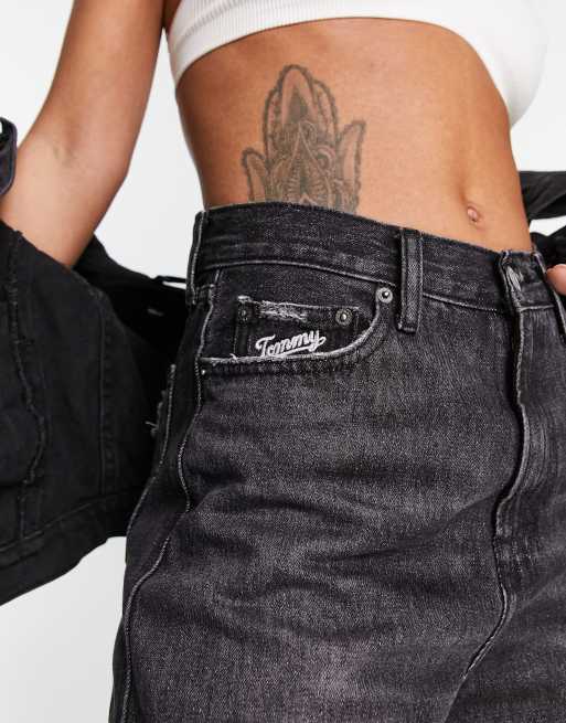 Black tommy clearance jeans