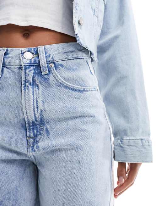 PLT L32 Light Blue Wash Mom Jeans