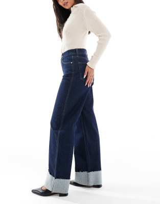 Tommy Jeans Claire High Rise Wide Turn Up Jeans In Blue