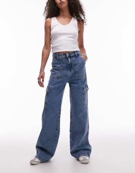 Tommy Jeans - Claire - Jean cargo large à taille haute - Bleu - view 1