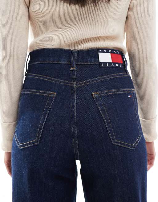 Tommy Jeans - Claire - Jean large à taille haute et revers - Délavage foncé, 4 de 5