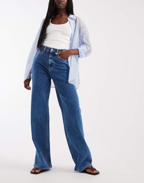 Tommy Jeans – Claire – Jeans in verwaschenem Mittelblau mit hohem Bund und weitem Bein - view 1