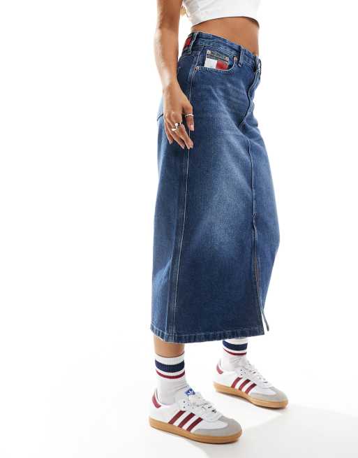 Tommy Jeans - Claire - Jupe en jean mi-longue - Délavage moyen, 3 de 5