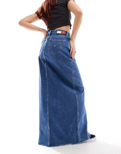 Tommy Jeans - Claire - Jupe longue à taille haute - Bleu moyen délavé, 2 de 5