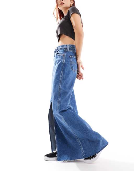 Tommy Jeans - Claire - Jupe longue à taille haute - Bleu moyen délavé, 4 de 5