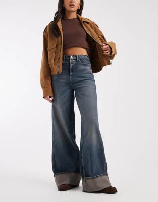 Tommy Jeans Claire Turn Up Wide Leg Jeans In Blue