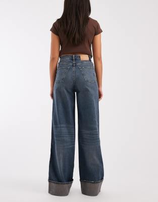 Tommy Jeans Claire Turn Up Wide Leg Jeans In Blue