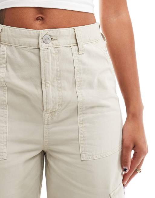 Tommy Jeans Claire utility cargo pants in beige | ASOS