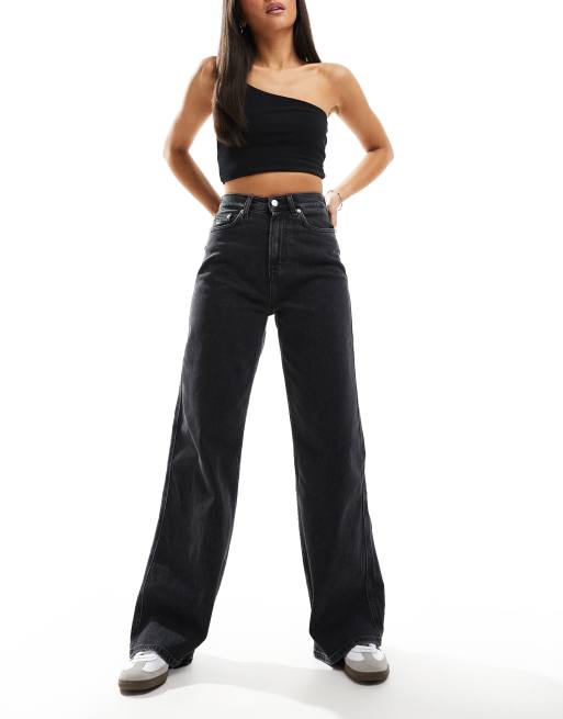 Tommy Jeans - Claire - Wijde jeans met hoge taille in zwart, 4 van 5
