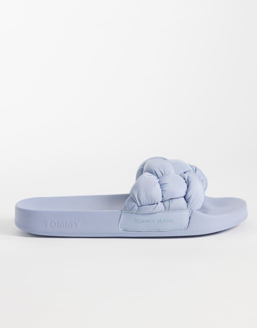 Tommy Jeans - Claquettes à détail tressé - Bleu clair, 2 de 4