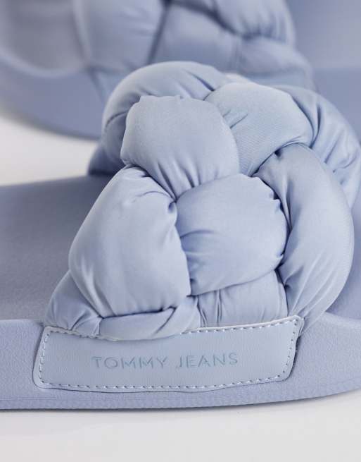 Tommy Jeans - Claquettes à détail tressé - Bleu clair, 3 de 4