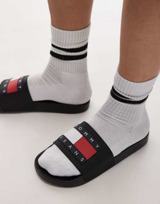 Tommy Jeans - Claquettes à logo drapeau - Noir, 2 de 4