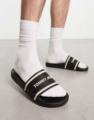 Tommy Jeans - Claquettes de piscine à logo - Noir | ASOS