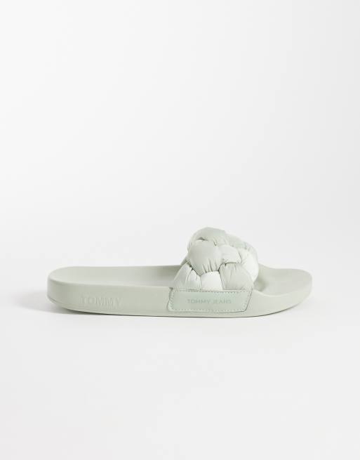 Tommy Jeans - Claquettes tressées - Vert menthe, 2 de 4