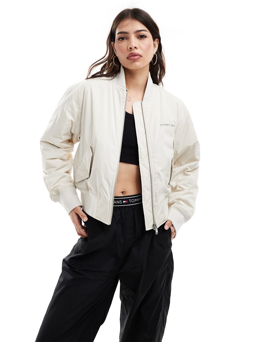 Tommy Jeans classic bomber jacket in off white