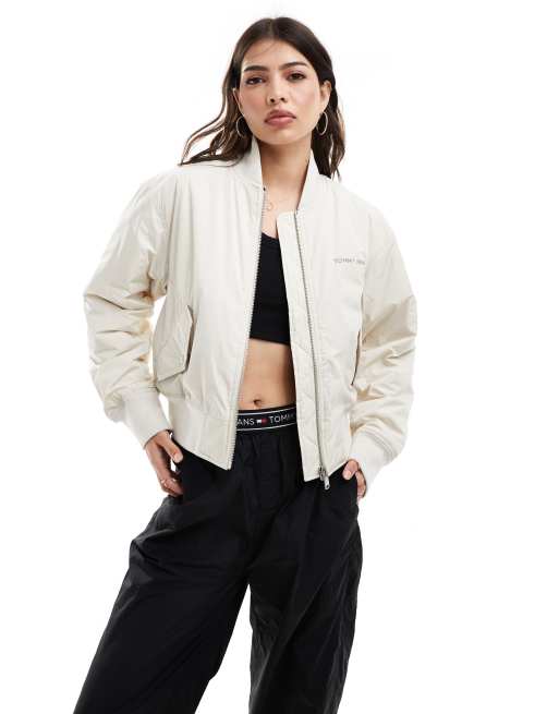  Tommy Jeans classic bomber jacket in off white