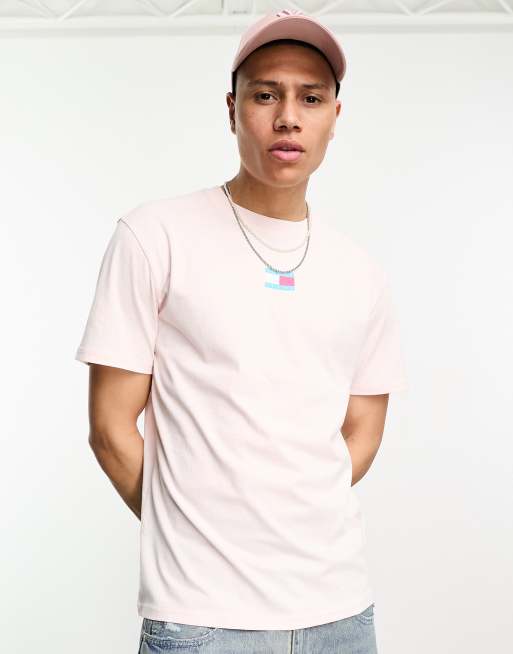 Tommy Jeans classic center pop flag t shirt in pink