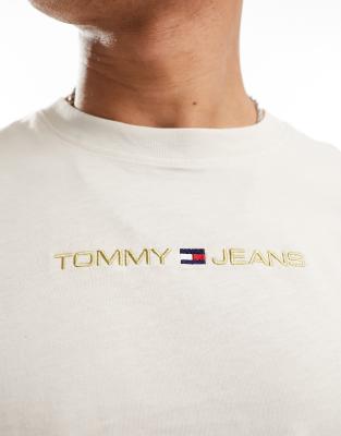 Tommy Jeans Classic Gold Linear Logo T-shirt In White