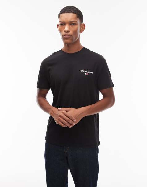 Tommy Jeans classic linear back print t-shirt in black - view 1