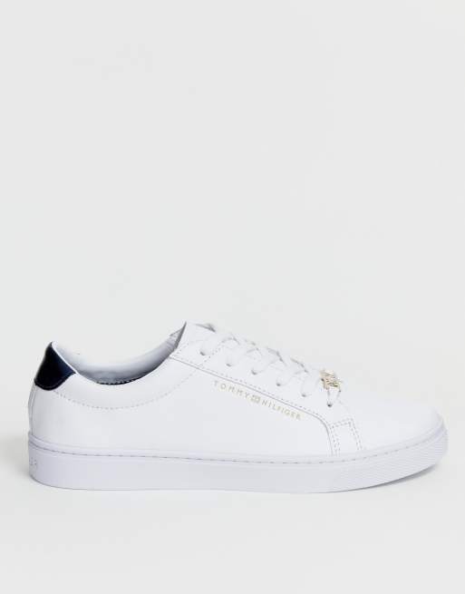 Tommy jeans classic logo leather lace store up trainers