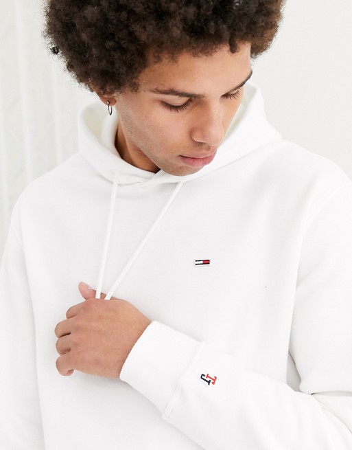 Tommy Jeans classic overhead hoodie in white with icon logo | ASOS