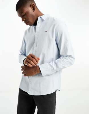 Tommy Jeans classic oxford shirt in blue - ASOS Price Checker