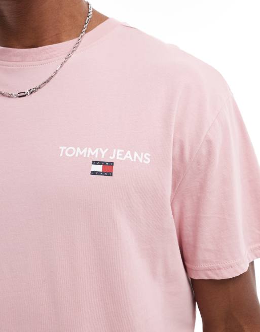 Tommy Jeans – Classic – Różowy T-shirt z nadrukiem na plecach, 3 z 4