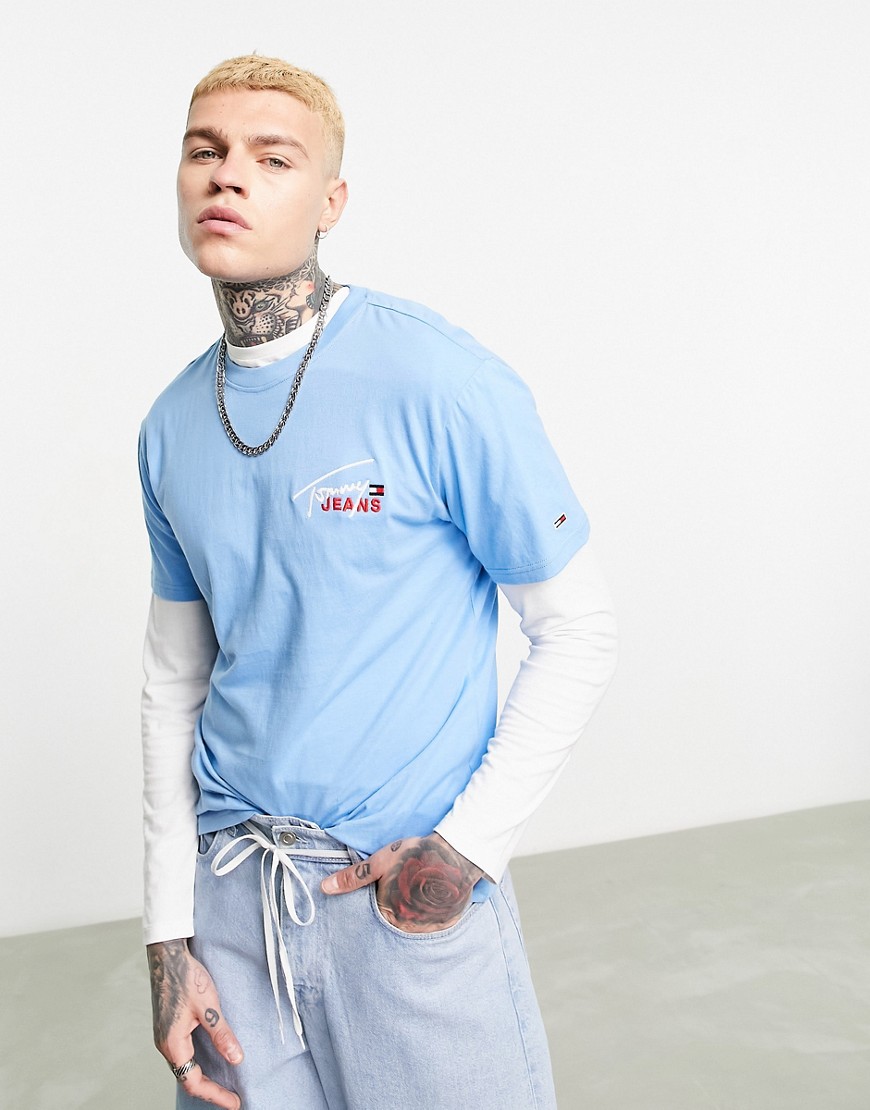 Tommy Jeans classic signature logo t-shirt in blue