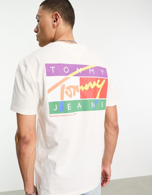 Tommy Jeans classic pop flag T-shirt white | ASOS