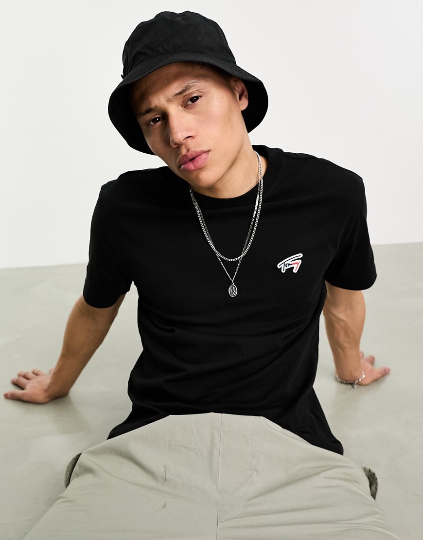 Tommy Jeans classic signature t-shirt in black