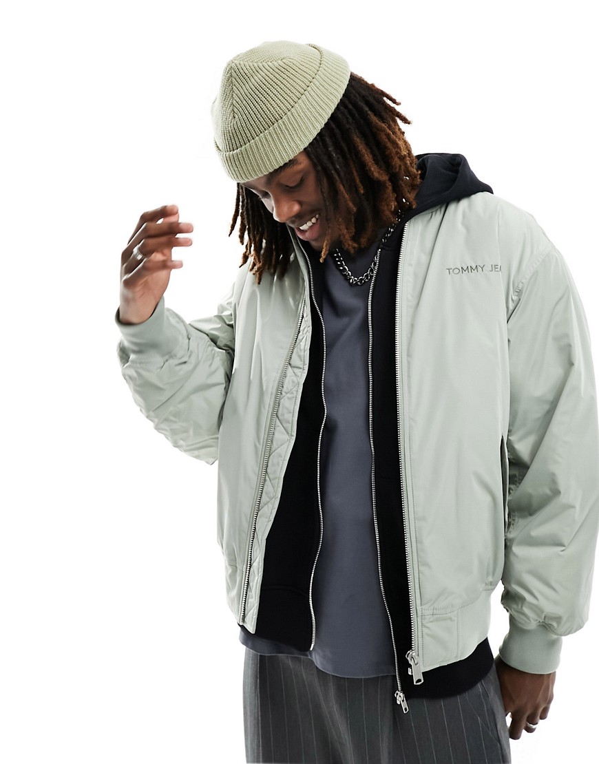 Tommy Jeans classics bomber jacket in greige-Green
