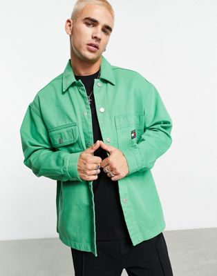 Tommy Jeans co-ord flag logo cotton jacket in green - ASOS Price Checker