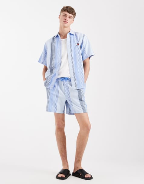 Tommy Jeans co-ord in blue stripe - view 1