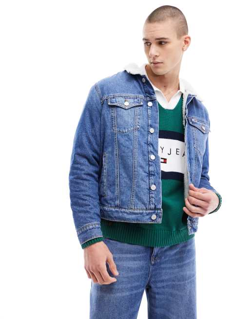 Tommy jeans denim sherpa 2024 jacket