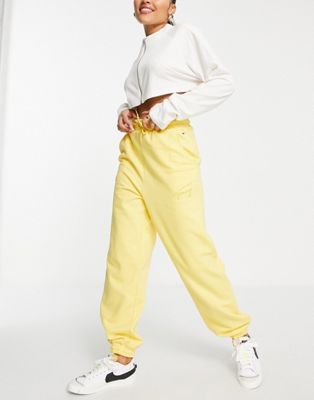 Tommy Jeans co-ord signature jogger in yellow