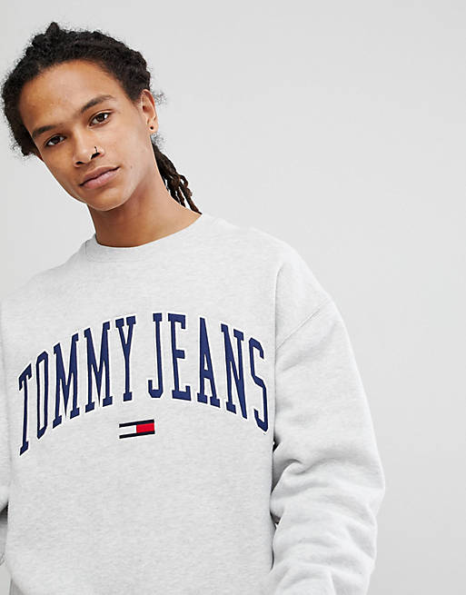 Tommy Jeans Collegiate Capsule Sweatshirt in Grey | ASOS