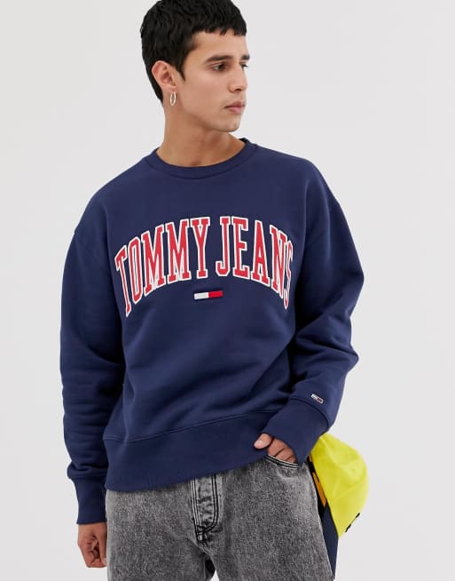 Tommy jeans collegiate sweatshirt navy new arrivals