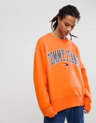 tommy jeans signature sweatshirt orange 