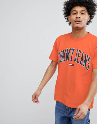 tommy jeans orange t shirt