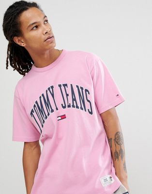 tommy jeans pink t shirt