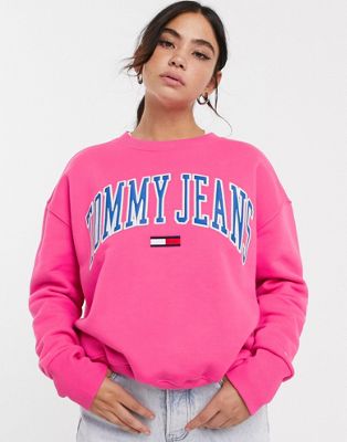 pink tommy jeans sweatshirt