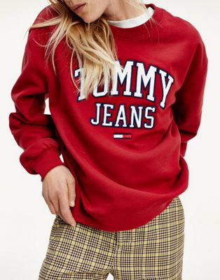 red tommy jeans sweatshirt