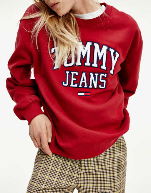 Tommy jeans collegiate hot sale logo sweatshirt