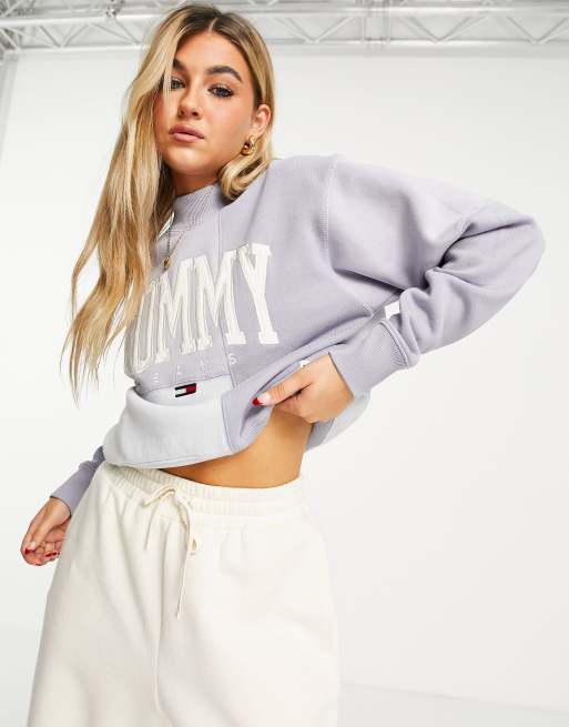 Tommy Jeans collegiate logo sweatshirt in blue ASOS