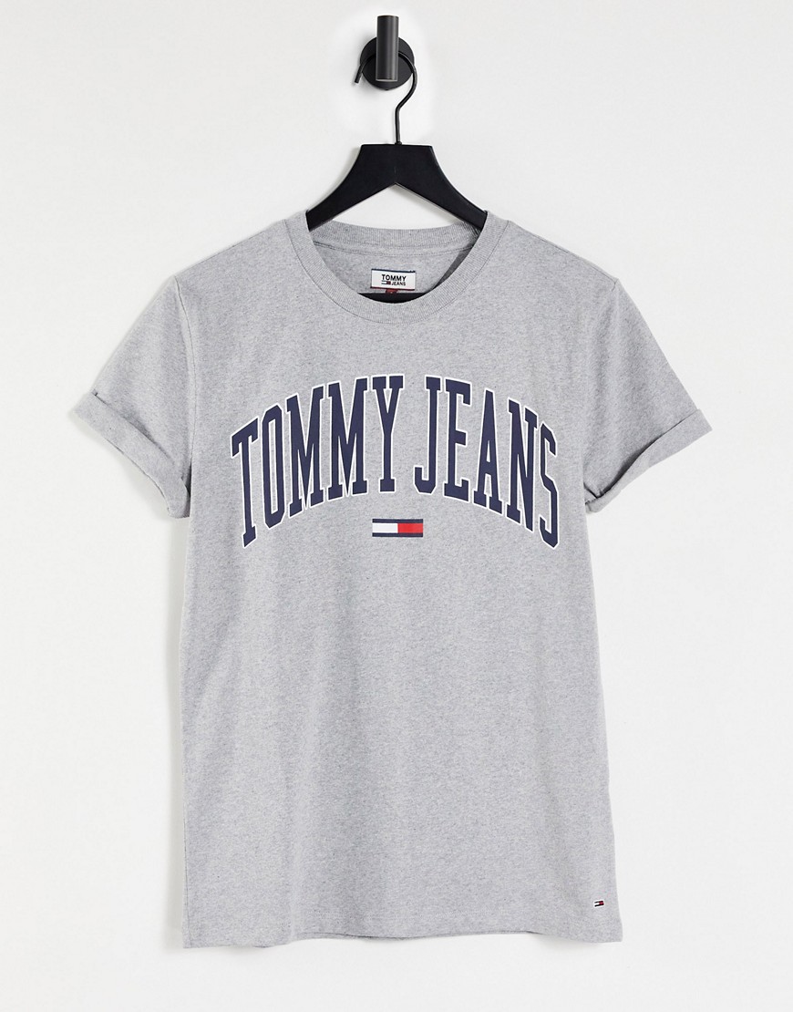 Tommy Jeans collegiate logo t-shirt in grey
