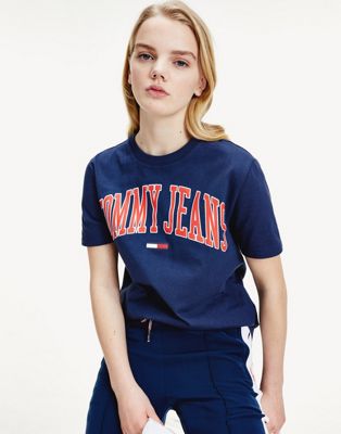 Tommy Jeans collegiate logo t-shirt in navy